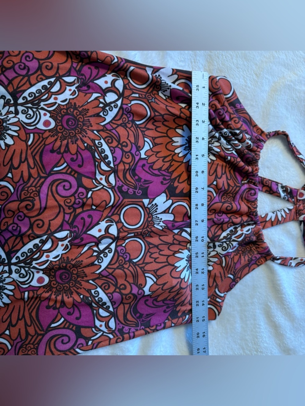 Prana Floral Sundress in Orange & Pink Size Large Built in bra no padding - Picture 3 of 8